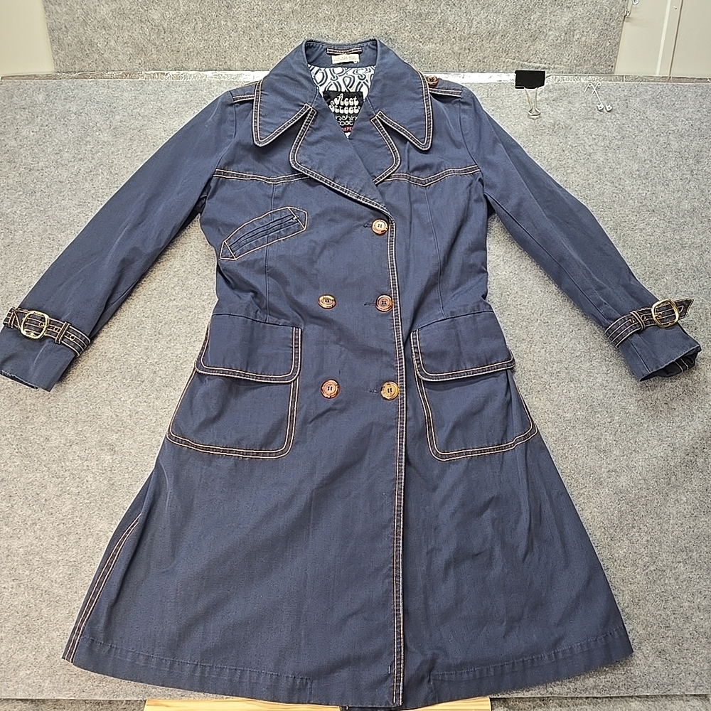 Fleet Street Blue Double-Breasted Trench Coat